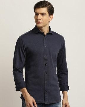 textured slim fit shirt