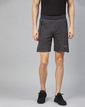 textured slim fit shorts