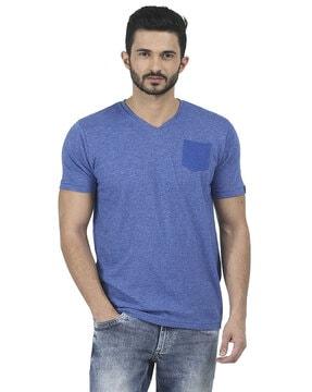 textured slim fit v-neck t-shirt