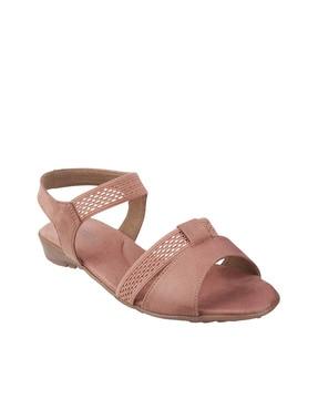 textured sling-back sandals