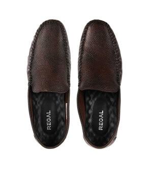 textured slip-on flat loafers  