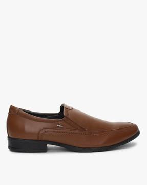 textured slip-on formal shoes