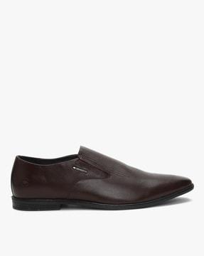 textured slip-on formal shoes