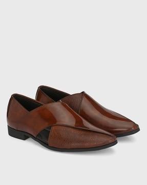 textured slip-on formal shoes