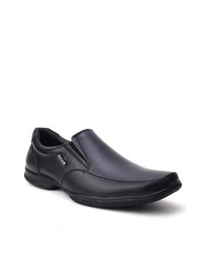 textured slip-on formal shoes