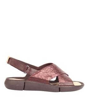 textured slip-on sandals