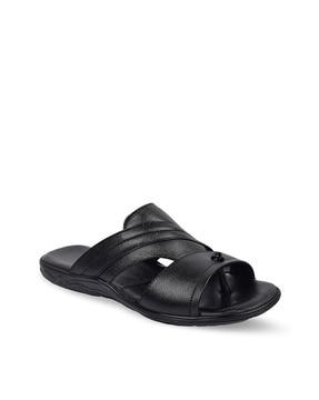 textured slip-on sandals