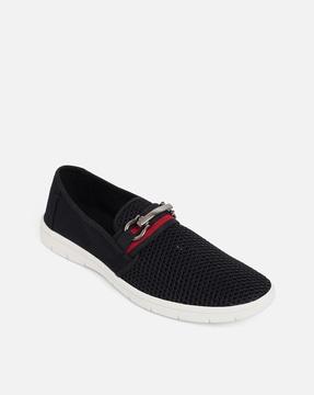 textured slip-on shoes 