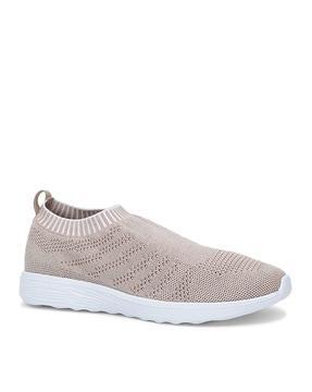 textured slip-on shoes