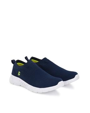 textured slip-on sports shoes