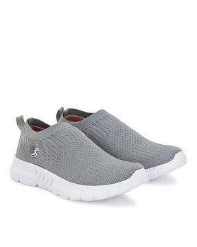 textured slip-on sports shoes