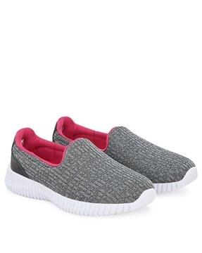 textured slip-on sports shoes