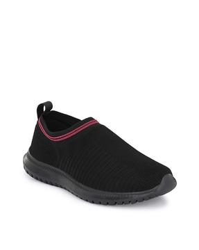textured slip-on walking shoes