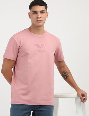 textured stacked logo t-shirt