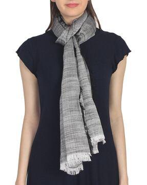 textured stole with frayed hems