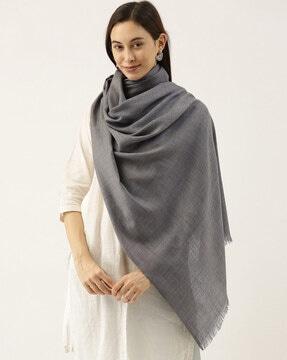 textured stole with fringes