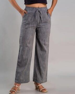 textured straight fit palazzos