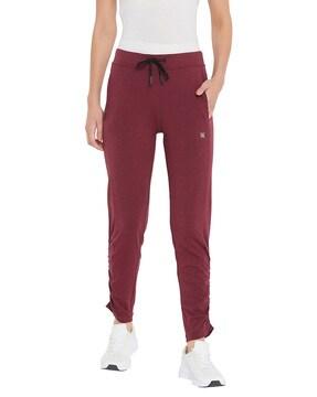 textured straight track pants