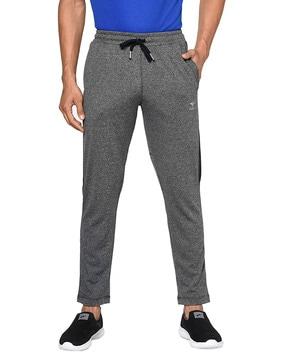 textured straight track pants