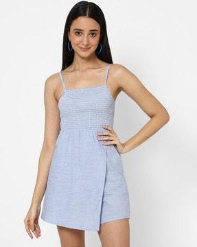 textured strappy playsuit