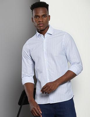 textured stripe cotton shirt