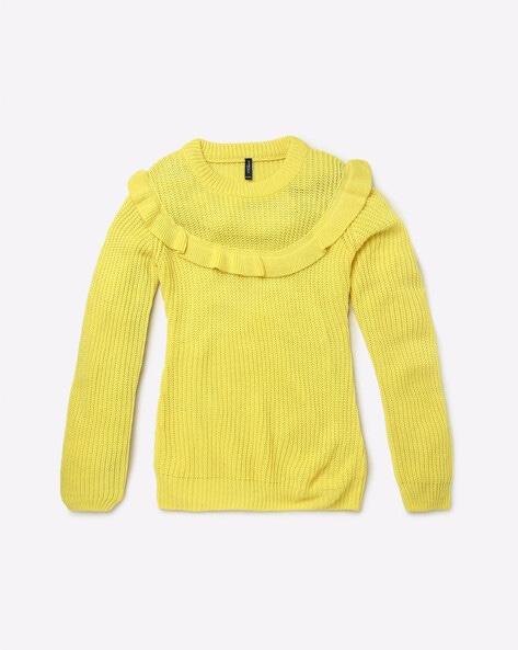 textured sweatshirt with ruffles