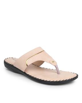 textured t-strap sandals