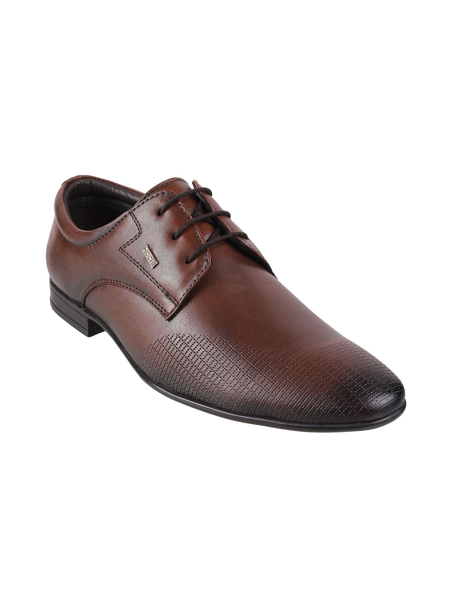 textured tan formal shoes