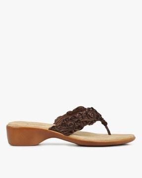 textured thong-strap flat sandals