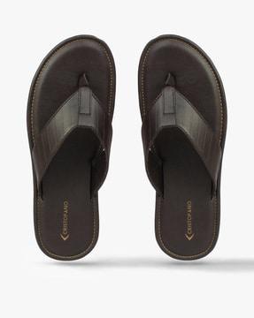 textured thong-strap flip flops