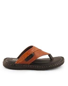 textured thong-strap flip flops