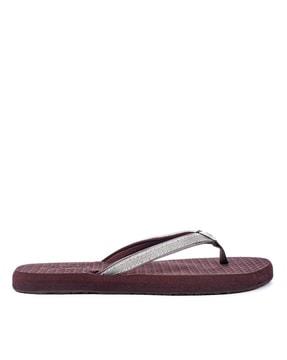 textured thong-strap flip flops