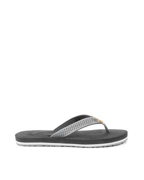 textured thong-strap flip flops