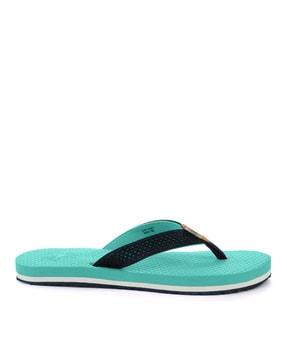 textured thong-strap flip flops