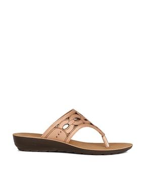 textured thong-strap sandals