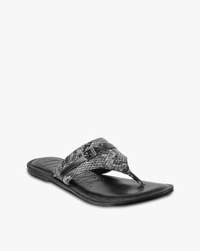 textured thong-strap sandals