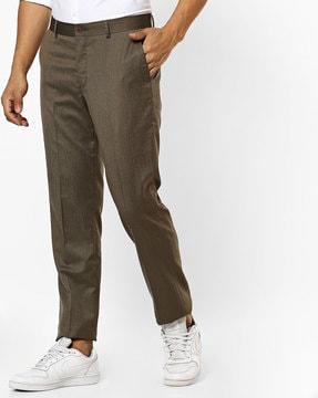 textured trousers with insert pockets