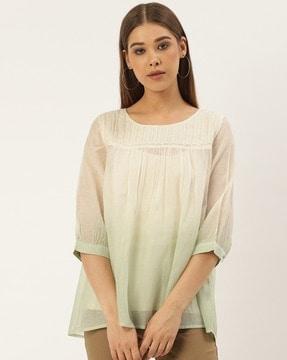 textured tunic with pintucks