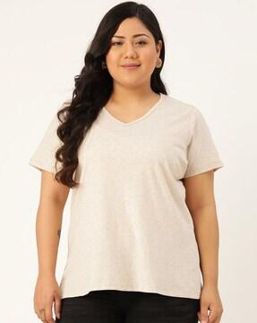 textured v-neck t-shirt