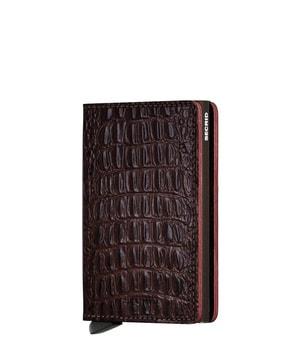 textured wallet with button closure