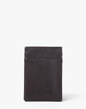 textured wallet with embossed logo