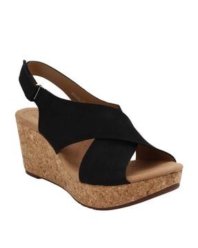textured wedges with velcro fastening