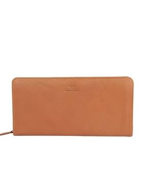 textured zip-around clutch