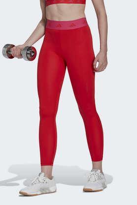 tf base 7/8 printed polyester womens active wear tights - red