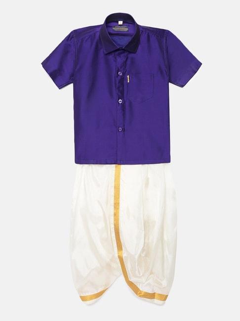 thangamagan kids dark purple solid shirt with panjagajam