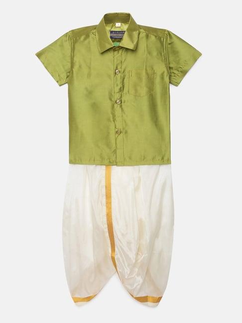 thangamagan kids olive solid shirt with panjagajam