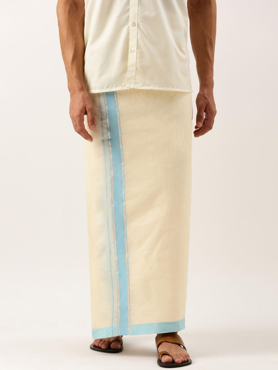 thangamagan solid cotton dhoti with border