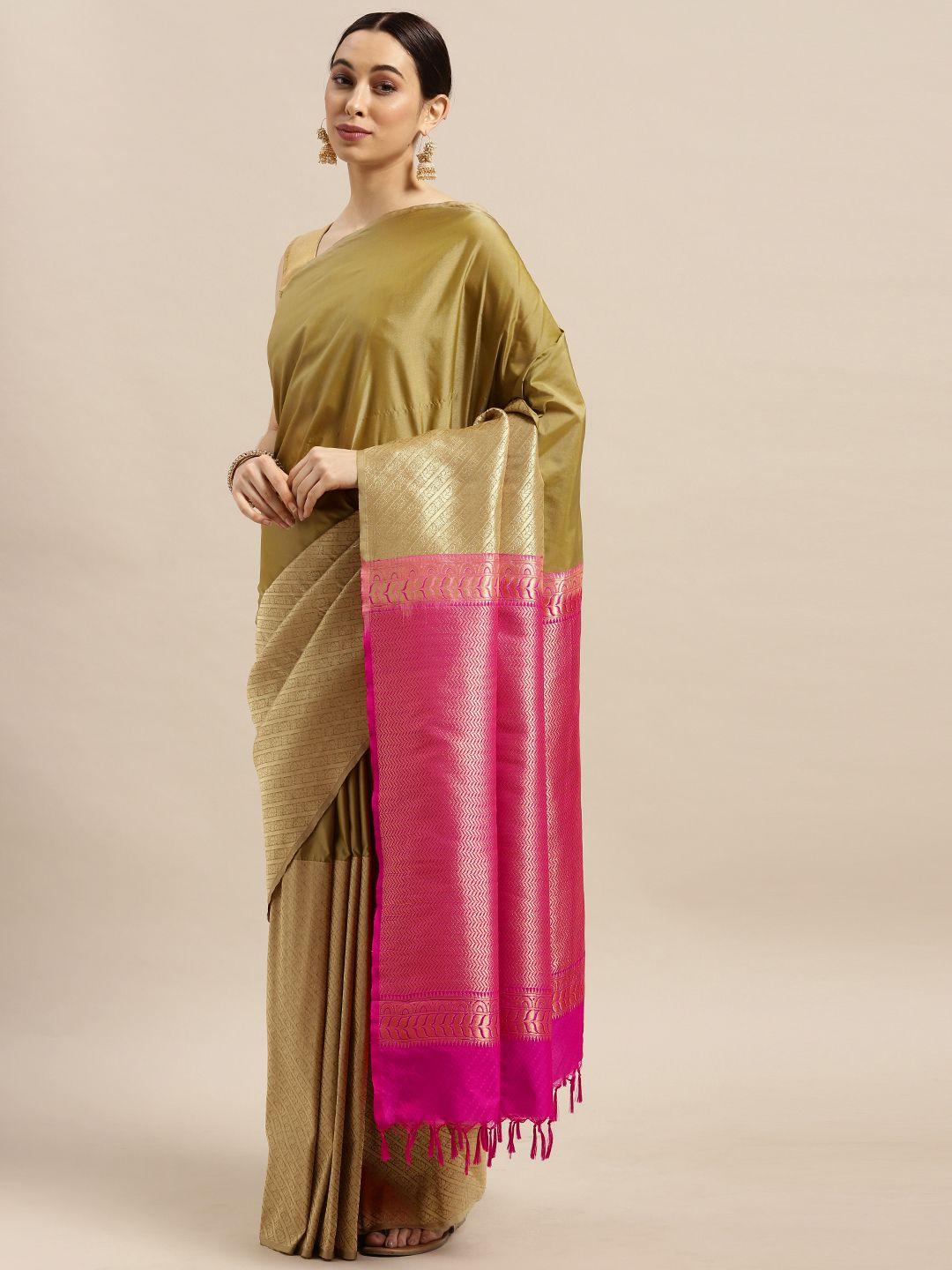 thara sarees olive green zari art silk kovai saree