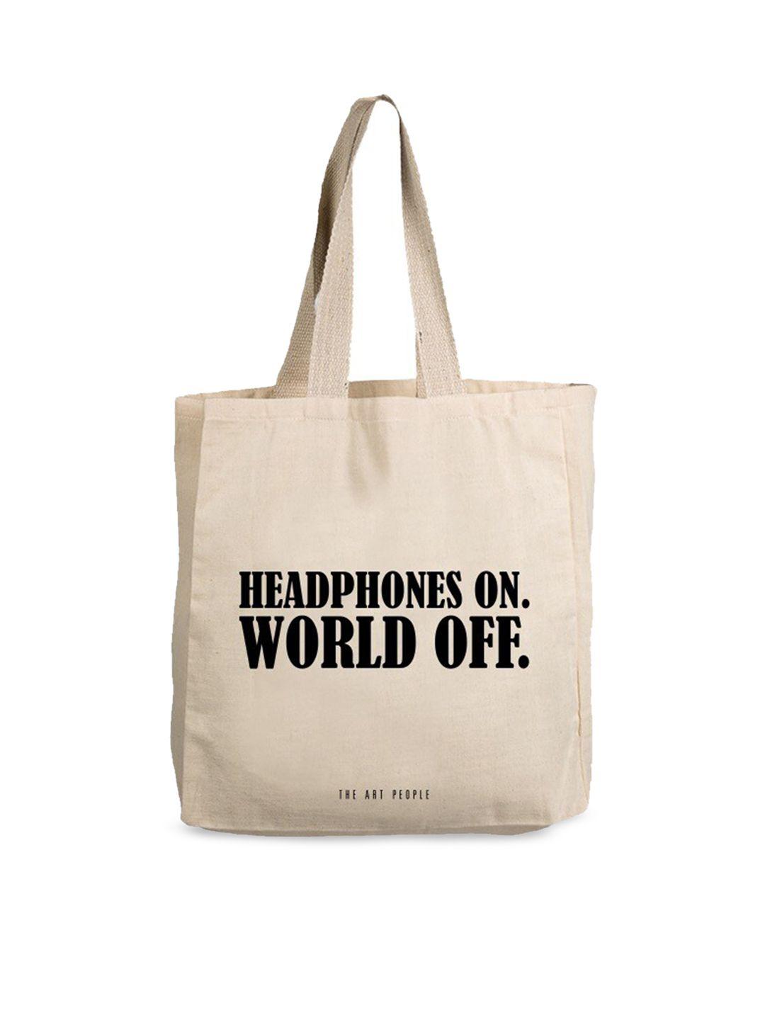 the art people beige printed shopper tote bag