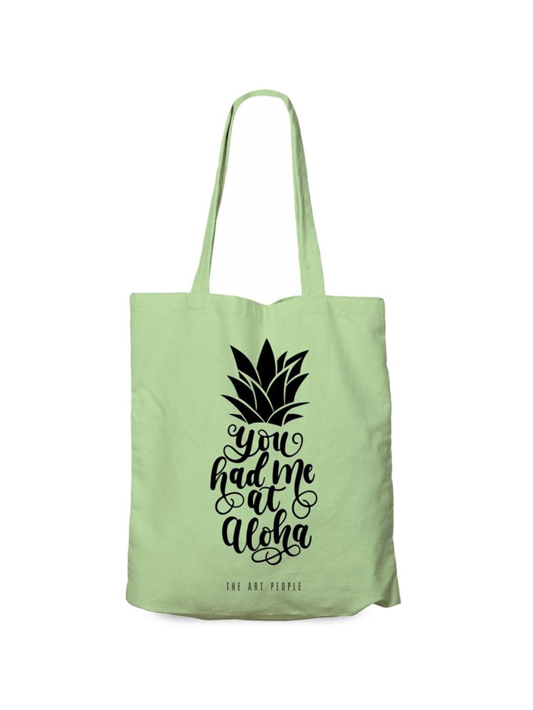 the art people printed shopper tote bag with applique